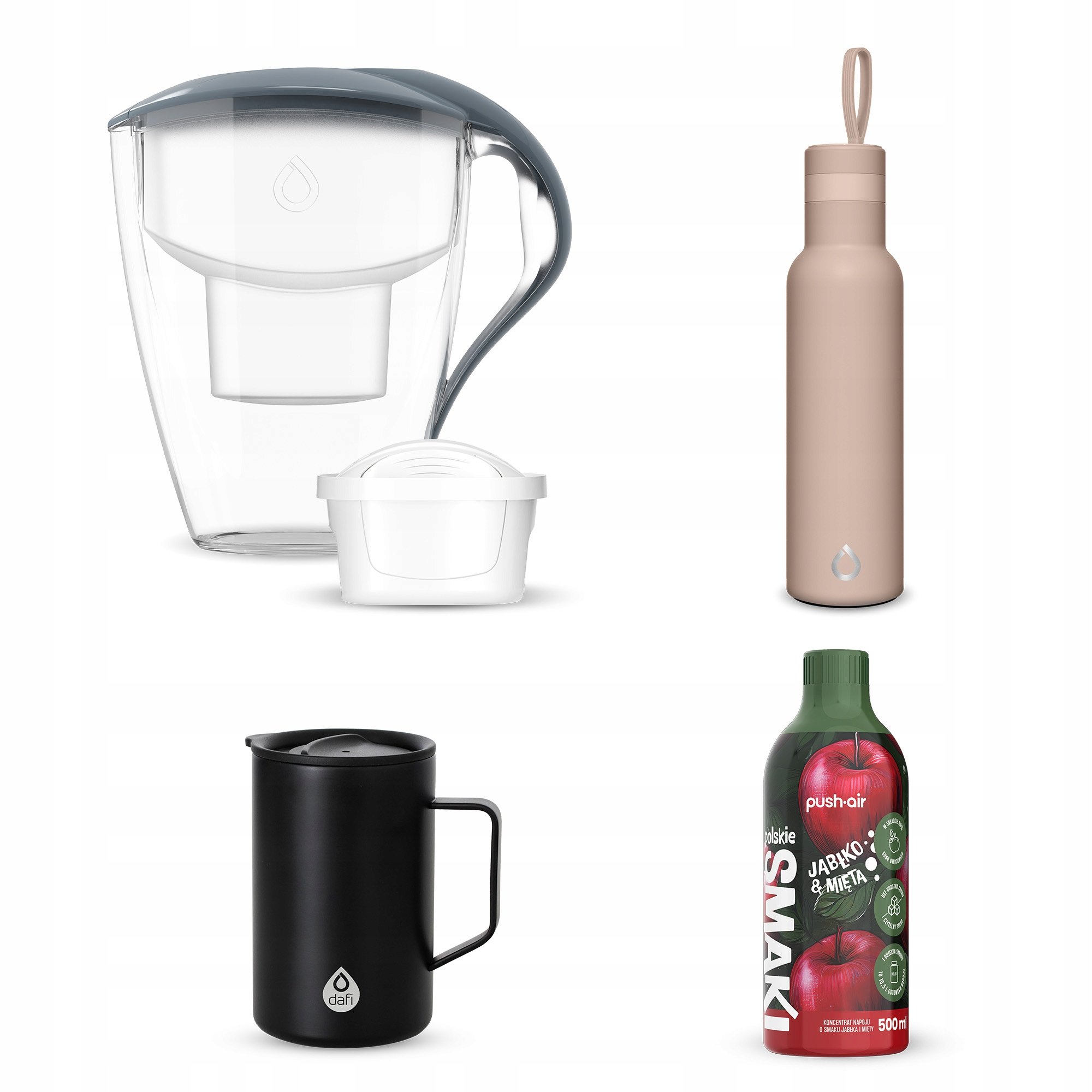 Dafi Zestaw B2U5 Dzbanek Astra + Syrop + butelka i kubek termiczny