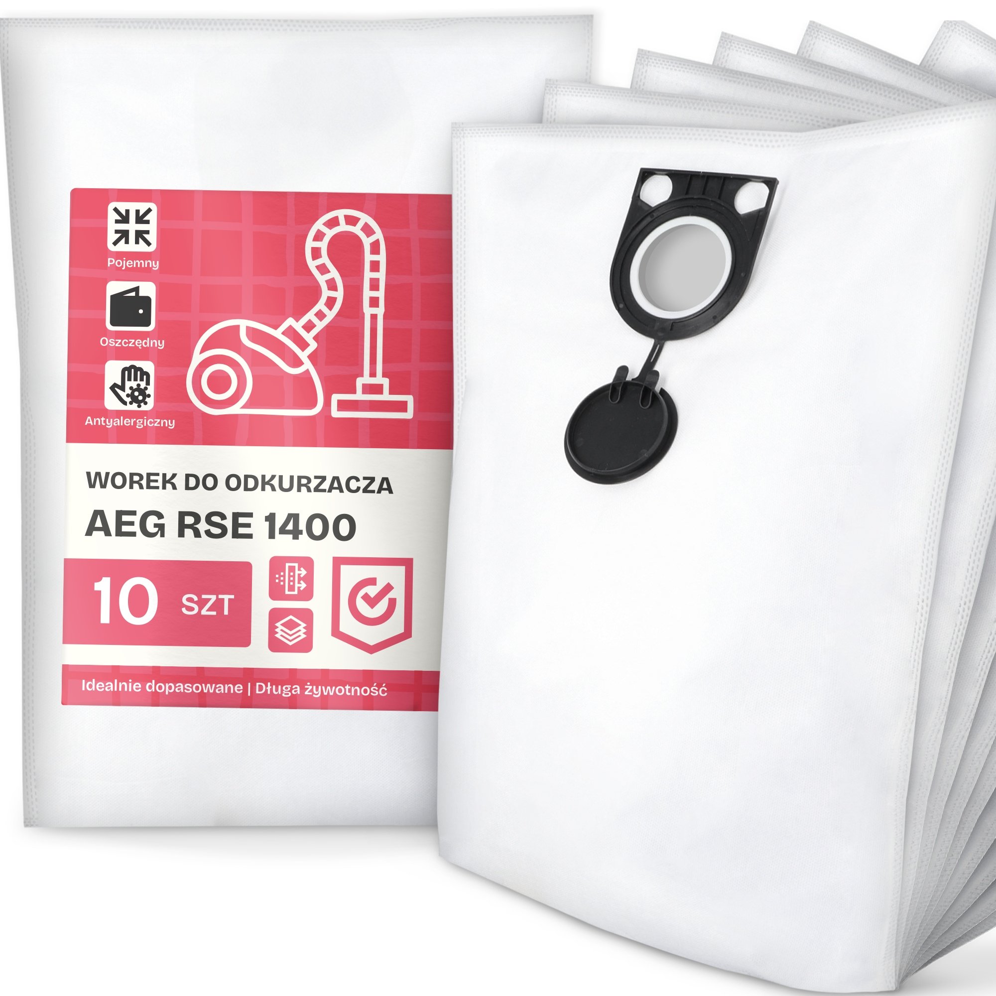 10x Worek do Odkurzacza Aeg Rse 1400 Syntetyczny Tekstylny Worki Worki G9