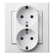 Gniazdka elektryczne - Ospel Gniazdo Podwójne z uziemieniem schuko GP-2RS/00 BIAŁY - miniaturka - grafika 1
