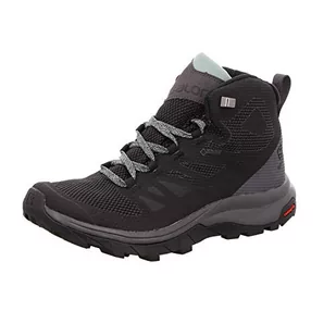 Salomon Damskie buty trekkingowe Outline Mid Gore-tex, czarny - Black Magnet Green Milieu - 36 EU - Buty trekkingowe damskie - miniaturka - grafika 1