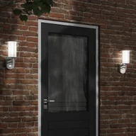 Lampy ogrodowe - The Living Store Kinkiety zewnętrzne z czujnikiem ruchu - 2 szt. - srebrne - stal - Zewnętrzna Lampa Ścienna - miniaturka - grafika 1