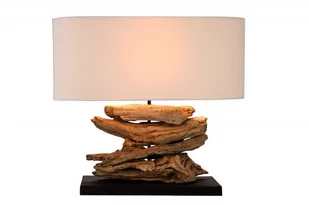 Invicta Interior Lampa stołowa Riverwood beż drewno 50cm 36786 - Lampy stojące - miniaturka - grafika 1