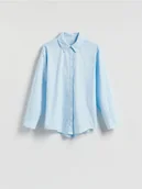 Koszule damskie - Reserved - Koszula z kryształkami - jasnoniebieski - miniaturka - grafika 1