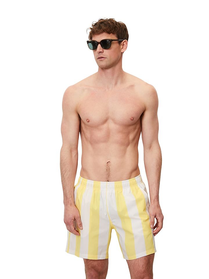 Marc O´Polo Bodywear Szorty kąpielowe w kolorze biało-żółtym