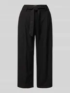 Spodnie damskie - Kuloty o kroju regular fit z wiązanym paskiem model ‘CARO’ - miniaturka - grafika 1