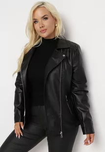 Czarna Kurtka Ramoneska z Imitacji Skóry Azzarella - Kurtki damskie - miniaturka - grafika 1