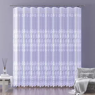 Firanka żakardowa metrażowa wys. 240 cm Bakabea A161 biała - Firany - miniaturka - grafika 1