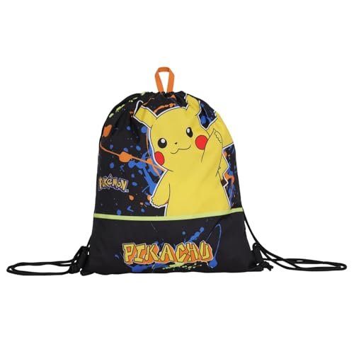 SEVEN Łatwy plecak szkolny Pokemon, przedszkole i wypoczynek, niebieski i żółty, dla dzieci i nastolatków, torba na przekąski, czarny, żółty, niebieski, pomarańczowy, Taglia unica, Casual