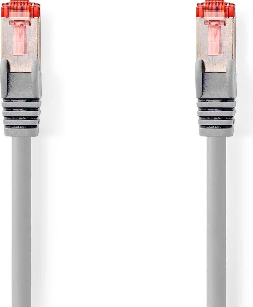 Kabel sieciowy CAT6 RJ45 męski RJ45 męski S/FTP 7,50 m Okrągły LSZH Szary Etykieta