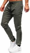 Spodnie męskie - Zielone spodnie joggery męskie Bolf B11119 - miniaturka - grafika 1