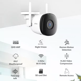 Imou Bullet 2C 4MP IP Wifi hd 4MP (QHD) outdoor surveillance camera,with built-in microphone, IP67 waterproof - Kamery IP - miniaturka - grafika 8