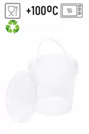 Wiadra i kastry budowlane - Wiadro plastikowe z pokrywą 1 Litr na Żywność! - miniaturka - grafika 1