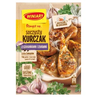 Winiary POMYSŁ NA SOCZYSTEGO KURCZAKA Z CZOSNKIEM I ZIOŁAMI 30G zakupy dla domu i biura 20599130 - Szybkie dania obiadowe - miniaturka - grafika 1