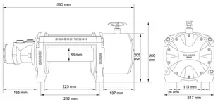 Wyciągarka hydrauliczna samochodowa Dragon Winch z liną stalową 30m (udźwig: 12000 lb/5443 kg) 55979906 - Wciągarki - miniaturka - grafika 2