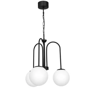 Czarna lampa wisząca, z mlecznymi kloszami LX 3194 z serii CAMBRIDGE - Lampy sufitowe - miniaturka - grafika 1