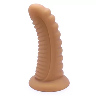 Sztuczne penisy - Kiotos Ribbed Penis Shinny Flesh XL - grafika 1