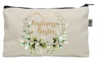 Pióra wieczne - KOSMETYCZKA saszetka beżowa prezent NAJLEPSZA BESTIE przyjaciółka KO_235 - miniaturka - grafika 1