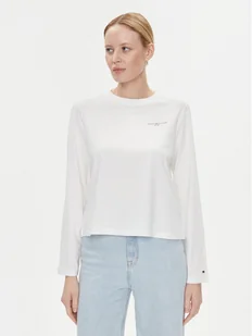 Tommy Hilfiger Bluzka Mini Corp Logo WW0WW39784 Écru Relaxed Fit - Bluzki damskie - miniaturka - grafika 1