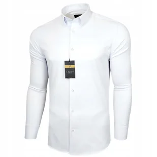 Koszula męska Biała dopasowana Lavier Slim Fit Bawełna Rozmiar XXL - Koszule męskie - miniaturka - grafika 1