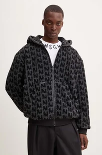 MSGM bluza polarowa kolor czarny z kapturem wzorzysta 3740MH10.247527 - Bluzy męskie - miniaturka - grafika 1
