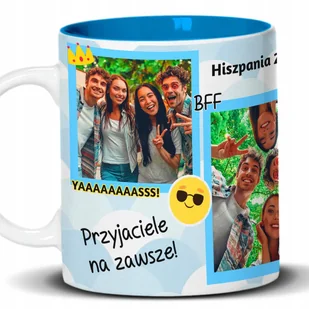 Kubek Z Nadrukiem PREZENT DLA PRZYJACIELA Biało Błękitny Kreator - Kubki - miniaturka - grafika 1