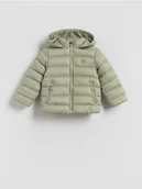 Kombinezony dla dzieci - Reserved - Pikowana kurtka z kapturem - jasnozielony - miniaturka - grafika 1
