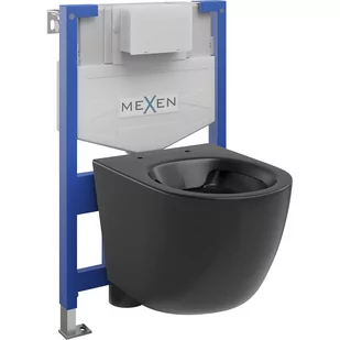 Mexen zestaw podtynkowy WC stelaż Fenix XS-F z miską WC Lena, czarny mat - Stelaże i zestawy podtynkowe do WC - miniaturka - grafika 1