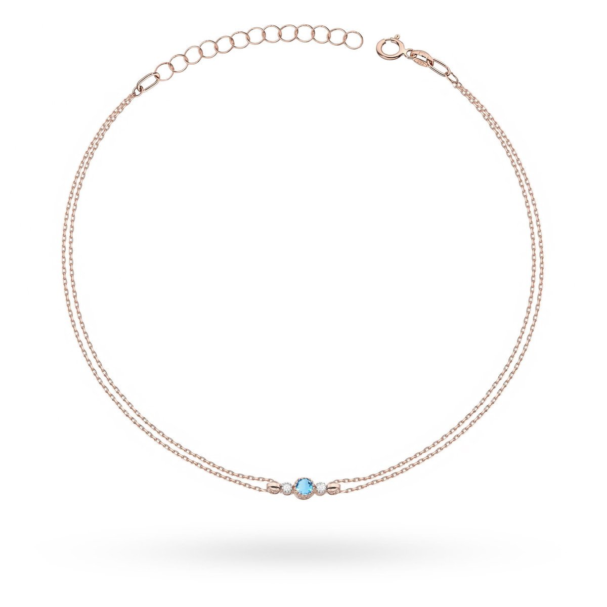 Bransoletka Topaz 0,15ct różowe złoto pr. 585