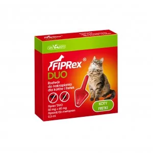 Vet-agro Fiprex Duo Roztwór Na Pchły I Kleszcze Dla Kotów I Fretek 50 mg + 60 mg - Artykuły przeciw pasożytom - miniaturka - grafika 1