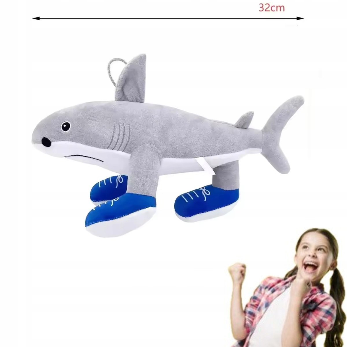Pluszowy Rekin w Butach – Śmieszna Maskotka 32 cm