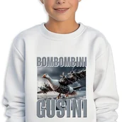 Bluzy dla dziewczynek - BLUZA Dziecięca Biała Prezent Na Święta BRAINROT BOMBOMBINI GUSINI 116cm - miniaturka - grafika 1