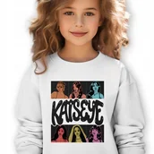 Bluzy dla dziewczynek - Bluza Dziecięca Biała KATSEYE TEAM Muzyka K-pop Idolki Prezent - 140 cm Wz - miniaturka - grafika 1