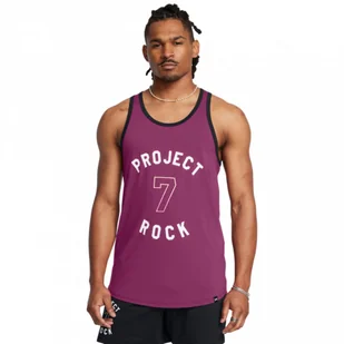 Męski top treningowy Under Armour Project Rock Mesh Tank Boh - fioletowy - UNDER ARMOUR - Koszulki sportowe męskie - miniaturka - grafika 1