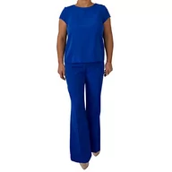 Spodnie damskie - Spodnie z Crease Flared Trousers Victoria Rosehill, rozmiar 40, niebieskie, królewskie, eleganckie spodnie damskie, Blue Royal, 40 - miniaturka - grafika 1