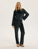 Piżamy damskie - Piżama damska długi rękaw Dreamy Bloovii ciemny szary M - Esotiq - miniaturka - grafika 1