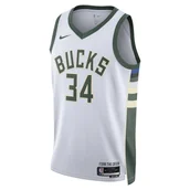 Swetry męskie - Męska koszulka Nike Dri-FIT NBA Swingman Milwaukee Bucks Association Edition - Biel - miniaturka - grafika 1