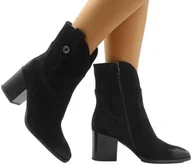 Botki damskie - Botki Karino 4856 003-F Czarny Welur Skóra Naturalna - KARINO - miniaturka - grafika 1