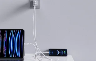 Ładowarka sieciowa 65W GaN Ricomm RC652 EU, 2xUSB-C + kabel USB-C 2.1m - Ładowarki do telefonów - miniaturka - grafika 6