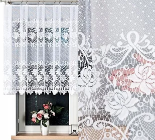 Firana żakardowa DEMETRIA 400x110cm prosta (gotowa) z obszyciem - Firany - miniaturka - grafika 1