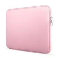 Torby na laptopy - Torba D-Pro Neopren Sleeve pokrowiec etui miękkie minimalistyczne na laptop HP Dell Lenovo MacBook Air/Pro 13/14 (Różowy) - miniaturka - grafika 1