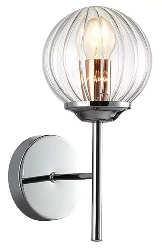 Candellux Lighting lampa ścienna do lustra BEST 21-67234 srebrny kinkiet z przezroczystym kloszem E14 21-67234