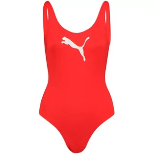 Stroje kąpielowe - Kostium kąpielowy damski Puma Swim Women Swimsuit 1P czerwony-L - grafika 1