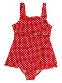 Stroje kąpielowe dla dziewczynek - Playshoes Strój kąpielowy w kolorze czerwono-białym - miniaturka - grafika 1