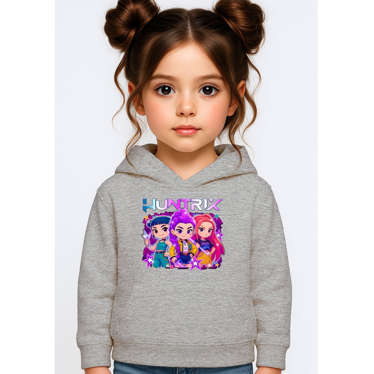 BLUZA DZIECIĘCA K-POPOWE ŁOWCZYNIE DEMONÓW HUNTRIX 146-152 Z KAPTUREM