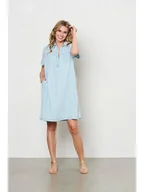 Sukienki - Co Woman Sukienka dżinsowa "Joanna" w kolorze błękitnym - miniaturka - grafika 1