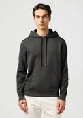 Bluzy męskie - felpa uomo wrangler 112364289 sign off hoodie faded black - Wrangler - miniaturka - grafika 1