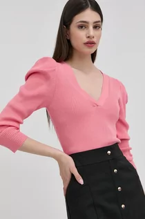Swetry damskie - Morgan sweter damski kolor różowy lekki - grafika 1