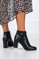 Botki damskie - Botki Sergio Leone damskie na słupku ozdobna czarne BT351-40 - miniaturka - grafika 1