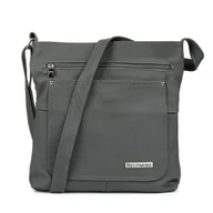 Torebki damskie - Szary Beltimore duża damska torebka skórzana A4 pojemna 974 szary, srebrny - miniaturka - grafika 1