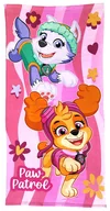 Okrycia kąpielowe dla dzieci - Różowy ręcznik kąpielowy Psi Patrol Everest i Skye 70 x 140 cm - miniaturka - grafika 1